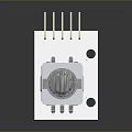 Industrial Electronic Device With Knob Metal Pins White Base And Green Component