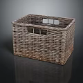 Handwoven Wicker Rectangular Storage Basket for Home Organization and Decor