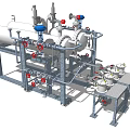 Industrial Equipment With Storage Tank Piping System Valves And Gauges