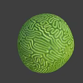 Green Sea Urchin Marine Animal Featuring Spherical Body And Intricate Surface Patterns