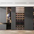 Modern Wine Cabinet With Glass Doors And Wine Bottles Storage In Interior Design