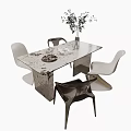 Modern Dining Table and Chair 3d model