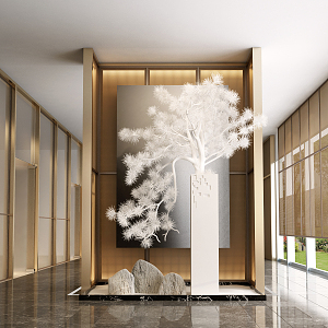 New Chinese style foyer pine landscape 3d model