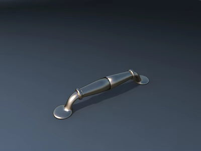 Sleek Metal Cabinet Handle With Round Base And Long Bar Design 3d model