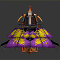 Unique Decorative Model With Purple And Yellow Dragon Pattern Wings And Small House Structure