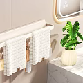 Wall Mounted Bathroom Accessories With Towel Rack Colorful Towels And Green Plant