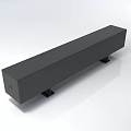 Modern Black Rectangular Sofa Bench With Sturdy Support Legs And Minimalist Style 3d model