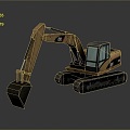 Forklift Earth-shoveling truck Earth-digging truck Excavator 3d model