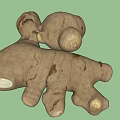 Natural Ginger Shaped Decorative Ornaments Set with Realistic Texture and Brown Color