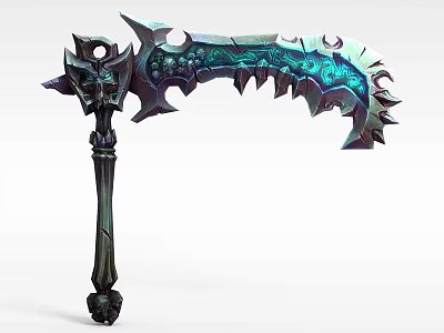 Tech Exhibition Hall Displaying Futuristic Tech Weapon With Glowing Blue Accents And Intricate 3D Structure 3d model
