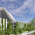 Modern Industrial Factory Building with Green Vertical Gardens Multi Storey Design and Landscaped Surroundings