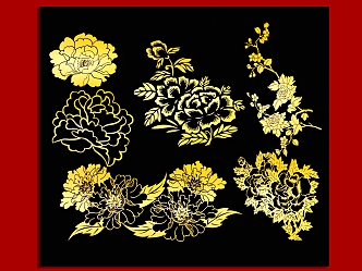 Floral Flowers Rose Flower Silhouette Plant Silhouette Floral Silhouette Icon Peony Flower Carved 3d model