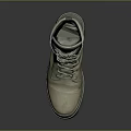 Durable Khaki High Top Lace Up Boots With Thick Non Slip Sole For Daily Wear