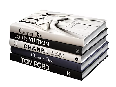 Fashion Brand Books Collection Featuring Christian Dior Louis Vuitton Chanel And Tom Ford 3d model