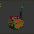 Small Orange Heavy Duty Construction Road Roller With Handle And Roller Drum