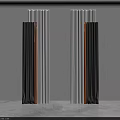 Modern Vertical Curtains With Black White And Orange Color Block Design