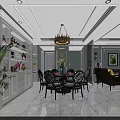 Modern Light Luxury Open Dining And Living Room With Elegant Furnishings And Warm Ambient Lighting