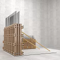 Industrial Construction Formwork Support Equipment With Steel Bars And Wooden Panels