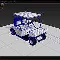 White Golf Cart With Two Seats Roof And Black Wheels Design