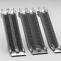Modern Commercial Automatic Escalators With Stainless Steel Frames Steps And Handrails 3d model