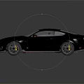 Black Modern Sports Car With Sleek Body Design Front Grille And Alloy Wheels