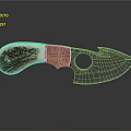 Handcrafted Metal Blade Knife Featuring Wooden Handle And Circular Hole Design