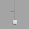 Modern Wall Mounted Lamp With Circular Glass Shade And Metal Rod Illuminated