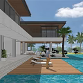 Modern Single Family Villa with Palm Trees Lush Greenery and Contemporary Architectural Design