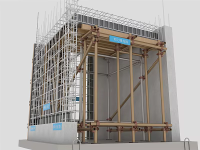 Scaffold main body template reinforcement construction 3d model