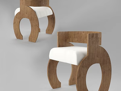 Modern Single Seater Sofa With Wooden Frame White Cushion And Circular Design 3d model