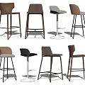 Modern Bar Stools Collection With Leather Seats And Metal Wooden Bases For Home Kitchens
