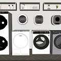 Diverse Modern Washing Machines In White And Gray With Multiple Designs For Home
