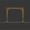Wooden Pergola Outdoor Structure With Roof Beams Supporting Columns And Wooden Floor