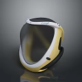Modern Yellow And White Safety Helmet With Transparent Face Shield For Protection
