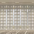 Modern Geometric Laser Cut Partition For Interior Space With Light Patterns 3d model