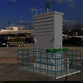 Industrial Equipment With Metal Structure Green Components And Safety Railing Platform