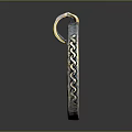 Vintage Decorative Ornament Piece with Circular Celtic Knot Pattern Metallic Finish and Intricate Border