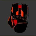 Futuristic Black And Red Vehicle Design With Glowing Red Accents And Sleek Shape