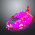 Pink Streamlined Spaceship With Orange Patterns And Number 05 For Space Exploration