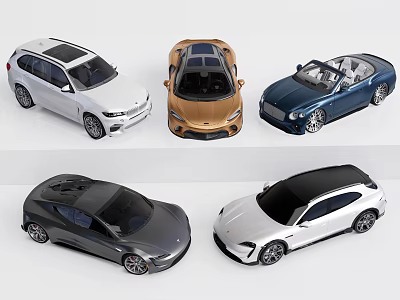 Various Car Models Featuring SUV Sports Convertible With Different Colors And Designs 3d model