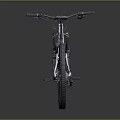 Silver White Mountain Bike With Black Off Road Tires And Suspension System
