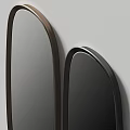 Two Elegant Oval Shaped Wall Mirrors With Distinct Frame Colors