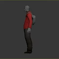 Gray Crossbody Bag Worn With Red Jacket And Orange Tie For Daily Use