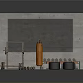 Compact Home Gym Training Area With Punching Bags Training Frame Weights And Posters