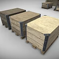 Organized Durable Wooden Crates And Pallets Stacked For Household Supplies Storage