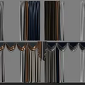 Curtains With Various Styles And Colors For Home Interior Decoration 3d model