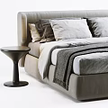 Modern Double Bed Interior Design With Soft Pillows Cozy Blanket And Nightstand