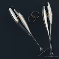 Elegant Champagne Glasses With Gold Lettering And Gold Rings On Dark Background