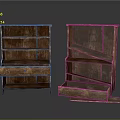 Rustic Wooden Bookshelves Furniture With Open And Closed Drawer Design