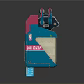 Mechanical Lab Rat Character With Blue Pink Exterior And Top Metal Protrusions Structural Design